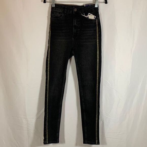 Zara Black High Rise Skinny Jeans NWT - Picture 1 of 9